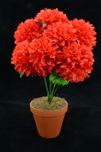 Red Carnation-Mum Bush x7  (Lot of 12) SALE ITEM
